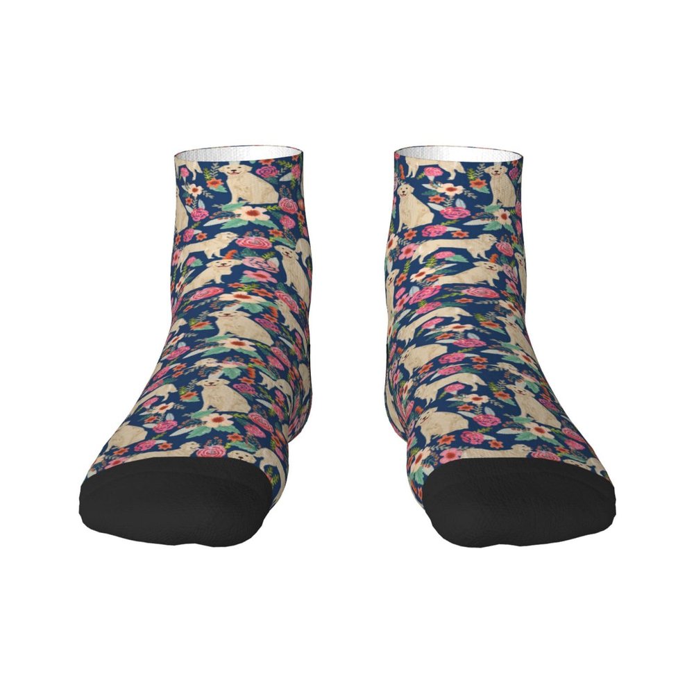 Xsovgoi Boxer Dogs Rose Flower Floral Low Cut Ankle Socks 11 No-Show Socks Moisture-Wicking Socks For Men Women