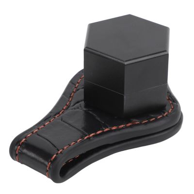 SPYMINNPOO Pool Chalk Holder, Magnetic Billiard Chalk Holder Aluminum Alloy with Leather Clip Portable Pool Chalk Box for Snooker Accessories