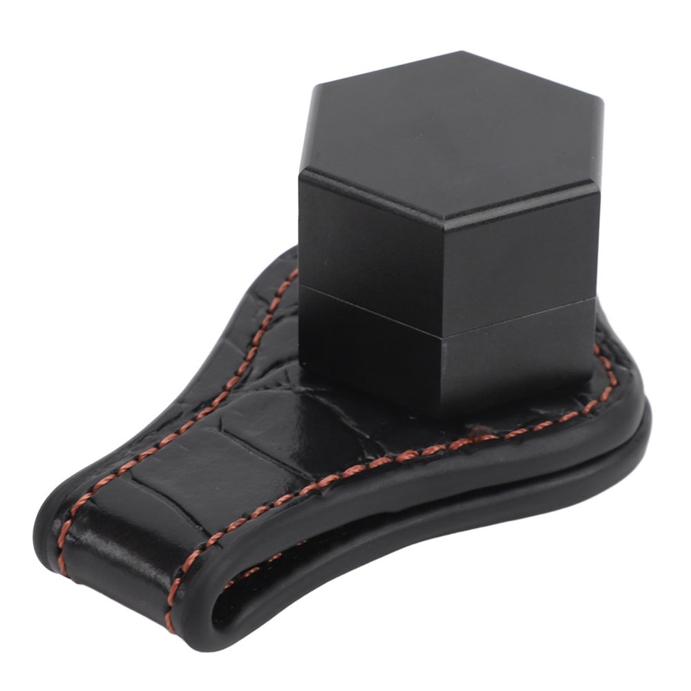 SPYMINNPOO Pool Chalk Holder, Magnetic Billiard Chalk Holder Aluminum Alloy with Leather Clip Portable Pool Chalk Box for Snooker Accessories