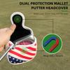 Mallet Putter Cover Headcover,Heel Shaft Mallet Cover Square with Magnetic Closure & USA Stars and Stripes view 2