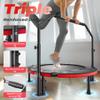 BCAN 40" Foldable Mini Trampoline Max Load 330lbs, Fitness Rebounder with Adjustable Foam Handle, Exercise Trampoline for Adults Indoor/Garden Workout, Black Red view 4