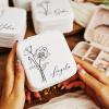 Snirov Custom Jewelry Box, Personalized Jewelry Travel Case Leather Mini Jewelry Case with Name & Birth Flower Mothers Day Gifts, Birthday Gifts, Wedding Gifts for Women Mom Wife Girls view 2