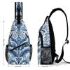 ZJCDPBR Sling Bag Blue Pattern Printed Sling Backpack Multipurpose Crossbody Shoulder Bag Urban Outdoor Travel Hiking Daypack for Women Men, 38x20cm view 2