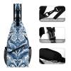 ZJCDPBR Sling Bag Blue Pattern Printed Sling Backpack Multipurpose Crossbody Shoulder Bag Urban Outdoor Travel Hiking Daypack for Women Men, 38x20cm view 3