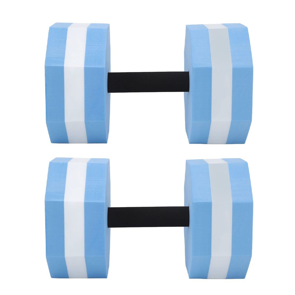 2PCS Aquatic Dumbbells, Eva Foam Dumbbell Set, Aquatic Exercise Dumbbells, Water Barbells for Pool Exercise, Aqua Fitness Barbells, Water Aerobics Equipment for Weight(Diamond Shaped Blue White Blue)