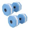 2PCS Aquatic Dumbbells, Eva Foam Dumbbell Set, Aquatic Exercise Dumbbells, Water Barbells for Pool Exercise, Aqua Fitness Barbells, Water Aerobics Equipment for Weight(Diamond Shaped Blue White Blue) view 3
