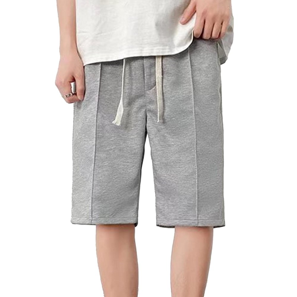 Men's Lightweight Summer Beach Shorts Elastic Waist Casual Short Pants Casual Classic Fit Drawstring Sports Short (Grey,Medium)