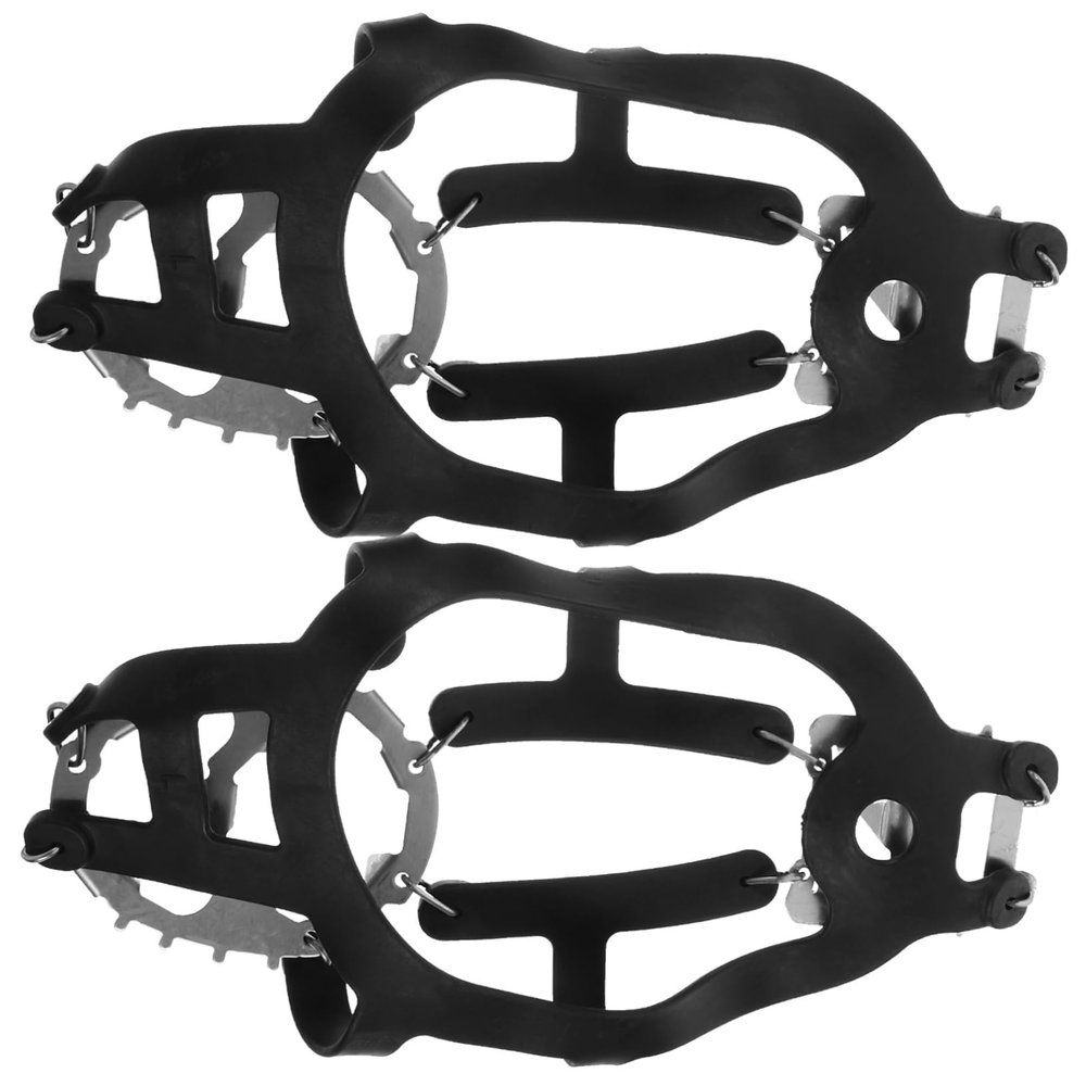 Yardenfun 1pair Ice Spikes for Shoes Teeth -Skid Crampons Shoe for Easy to Put and Off Non- Traction for Outdoor Activities