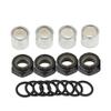Srutueo 56Pcs Skateboard Truck Hardware Kit Skateboard Spacers Longboard Axle Nuts Skateboard Accessories, silver & black view 3
