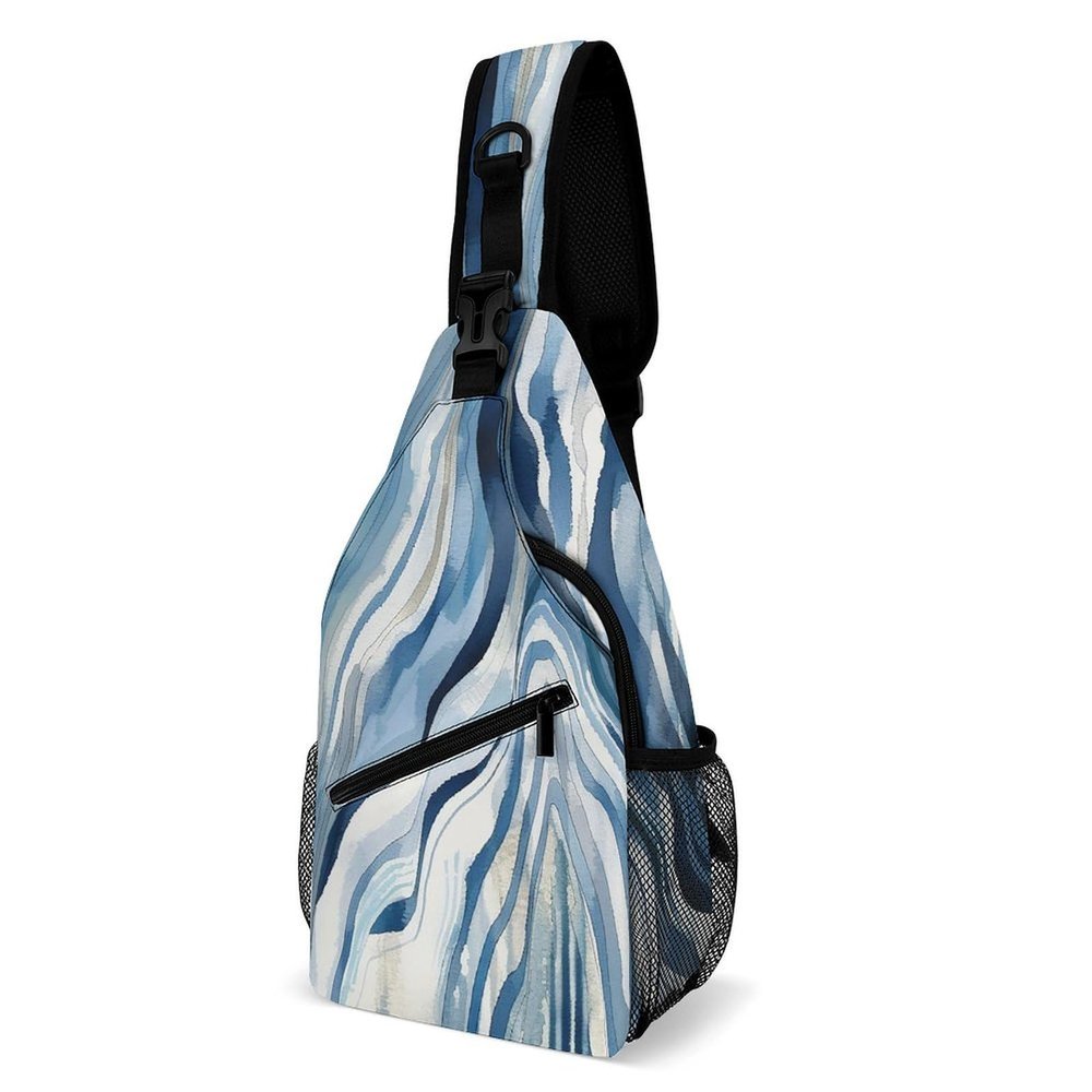 ZJCDPBR Sling Bag Marble Texture Printed Sling Backpack Multipurpose Crossbody Shoulder Bag Urban Outdoor Travel Hiking Daypack for Women Men, 38x20cm