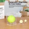 Baseball Display Case Cylinder,Larger Acrylic Display Case 3.5" Dia with Interior Replaceable Baseball Ring Holder & 2 Size-Varied Coin Holders (Round 4 Pack) view 4