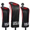 Golf Club Covers,3pcs USA Golf Head Covers for Woods and Driver Fairway for Men Women Golf Enthusiast (Black) view 1