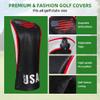 Golf Club Covers,3pcs USA Golf Head Covers for Woods and Driver Fairway for Men Women Golf Enthusiast (Black) view 3