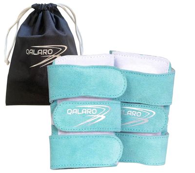 QALARO Suede Wrist Supports (Pair) with Bag | Gymnastics, Acrobatics, Cheer Adjustable Wrist Guards | Wrist Injury Prevention | Wrist Support Brace | Hand Wraps