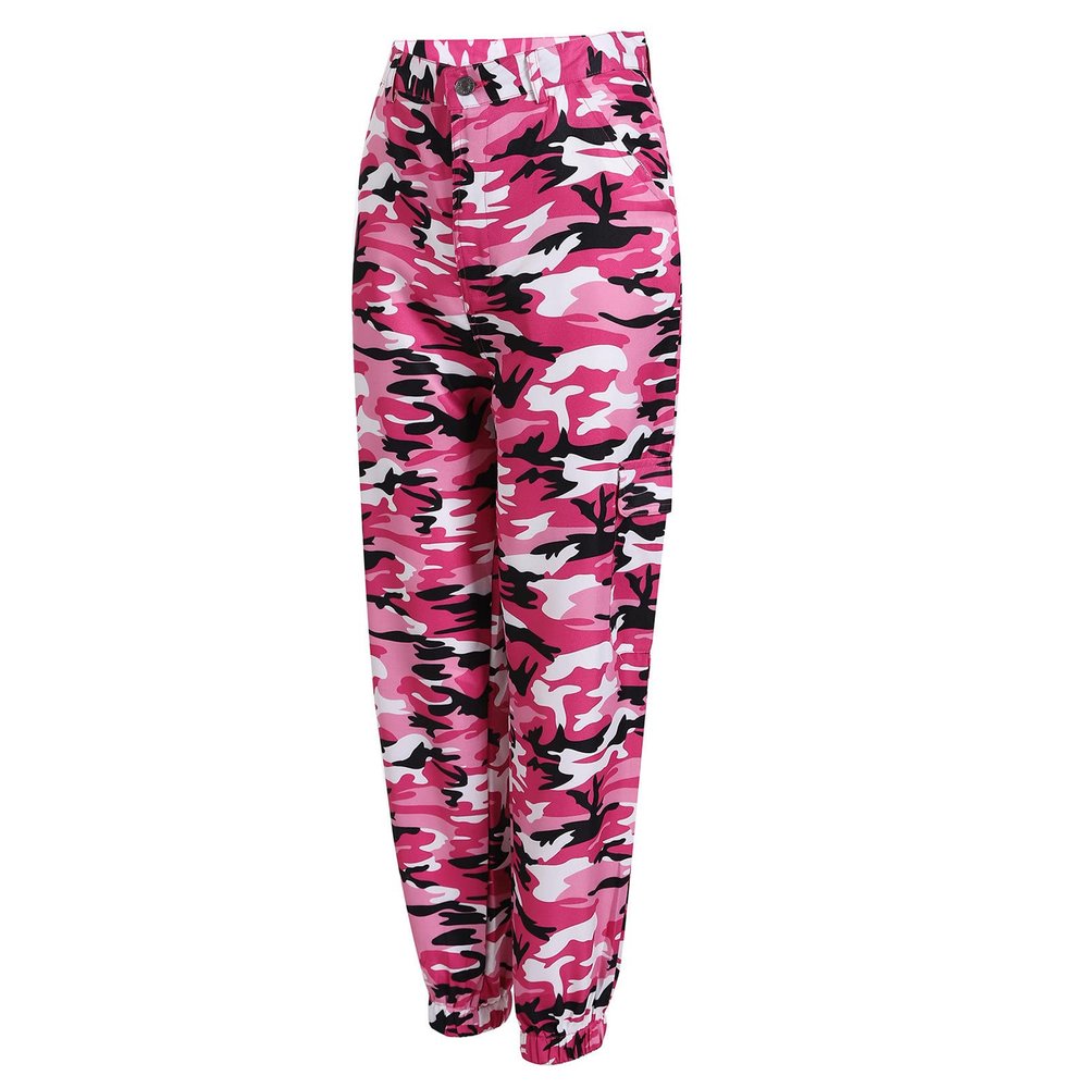 Camo Cargo Pants for Women Casual Combat Army Pant Multi-Pocket Military Tactical Cinch Bottom Camouflage Trousers