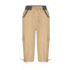 Womens Capris Cargo Hiking Pants Casual Cotton Linen Pants Outdoor Elastic Waist Straight Leg Sweatpants with Pockets Khaki view 4