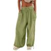 NineFit Basics Baggy Harem Pants Women Drawstring Elastic Waist Wide Leg Hippie Beach Pants Relaxed Fit Lounge Pants with Pockets Khaki, Large
