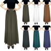 Culottes for Women Dressy High Waisted Summer Flowy Pleated Wide Leg Long Pants Trousers Office Loose Fit Suit Pants Black view 2