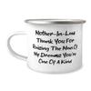 Generic Gag Mother-in-law Gifts, Mother-In-Law Thank You For Raising The Man, Birthday 12oz Camping Mug For Mother-in-law from Daughter, White view 1