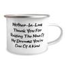Generic Gag Mother-in-law Gifts, Mother-In-Law Thank You For Raising The Man, Birthday 12oz Camping Mug For Mother-in-law from Daughter, White view 2