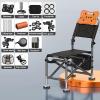 Folding Fishing Chair Comfortable Fishing Bedchair Outdoor Portable Garden Folding Camping Chairs with Rod Holder and Backpack Adjustable Legs for Fishing,Parties,Barbecue (Size : Set 1) view 3