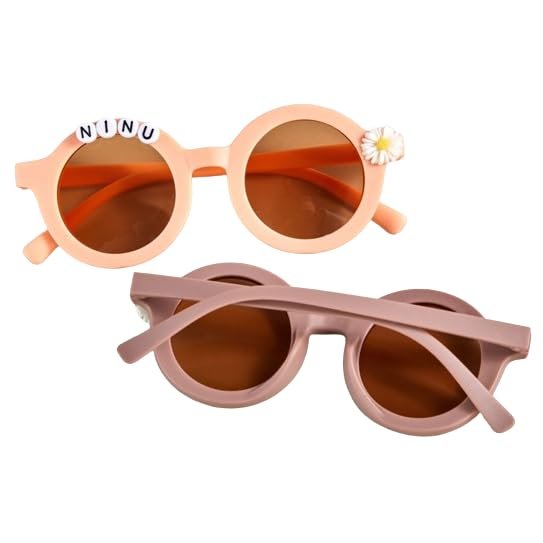 Personalized Daisy Flower Toddler Sunglasses Custom UV400 Protection Sunglasses with Custom Name Cute Sunglasses Birthday Gift for Boys and Girls | Floral Sunnie
