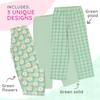 Mad Dog Girl's Pajama Pants - 2/3 Pack, Soft Micro Fleece Fashion Sleepwear Lounge. Sizes: 6-16, 3 Pack, 10-12, Green Flowers/Green Plaid/Green Solid view 3