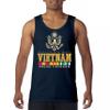 Vietnam War Proud Veteran Tank Top American Army Vet Saigon Serve Defend Freedom DD 214 Soldier Patriotic Men's Top Navy Blue X-Large view 2