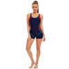 Women Tummy Control Rash Guard Tie-Dye Color Contrast One Piece Shorts Swimsuits Boyleg Athletic Bathing Suit Sleeveless Sun Swimming Rashguard Swimwear Surfing Beachwear Dark Blue + Red S view 4