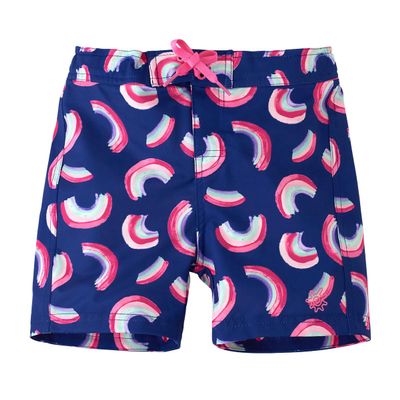 UV SKINZ Girls' Board Shorts with UPF 50+ Sun Protection - Rainbow Toss - 5