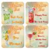 Print Coasters | Summertime Coctails | Square | Without Holder | Cork | Set of 4 | 3.93 x 3.93 in view 1