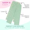 Mad Dog Girl's Pajama Pants - 2/3 Pack, Soft Micro Fleece Fashion Sleepwear Lounge. Sizes: 6-16, 2 Pack, 6-8, Green Flowers/Green Plaid view 2