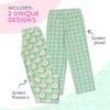Mad Dog Girl's Pajama Pants - 2/3 Pack, Soft Micro Fleece Fashion Sleepwear Lounge. Sizes: 6-16, 2 Pack, 6-8, Green Flowers/Green Plaid view 3