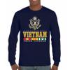 Vietnam War Proud Veteran Long Sleeve T-Shirt American Army Vet Saigon Serve Defend Freedom DD 214 Soldier Patriotic Navy Blue 3X-Large view 2