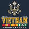 Vietnam War Proud Veteran Long Sleeve T-Shirt American Army Vet Saigon Serve Defend Freedom DD 214 Soldier Patriotic Navy Blue 3X-Large view 3