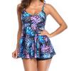 Uillui Womens Fashion Womens Two Piece Swimsuits with Shorts Flowy Swimdress Tropical Tankini Sets Tummy Control Bathing Bikini Swimwear Multicolor view 2