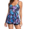 Uillui Womens Fashion Womens Two Piece Swimsuits with Shorts Flowy Swimdress Tropical Tankini Sets Tummy Control Bathing Bikini Swimwear Multicolor view 4