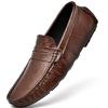 CONGRI Loafers for Men Penny Driving Style Loafer Vegan Leather Flat Heel Casual Wedding Slip On (Color : Brown, Size : 10) view 1
