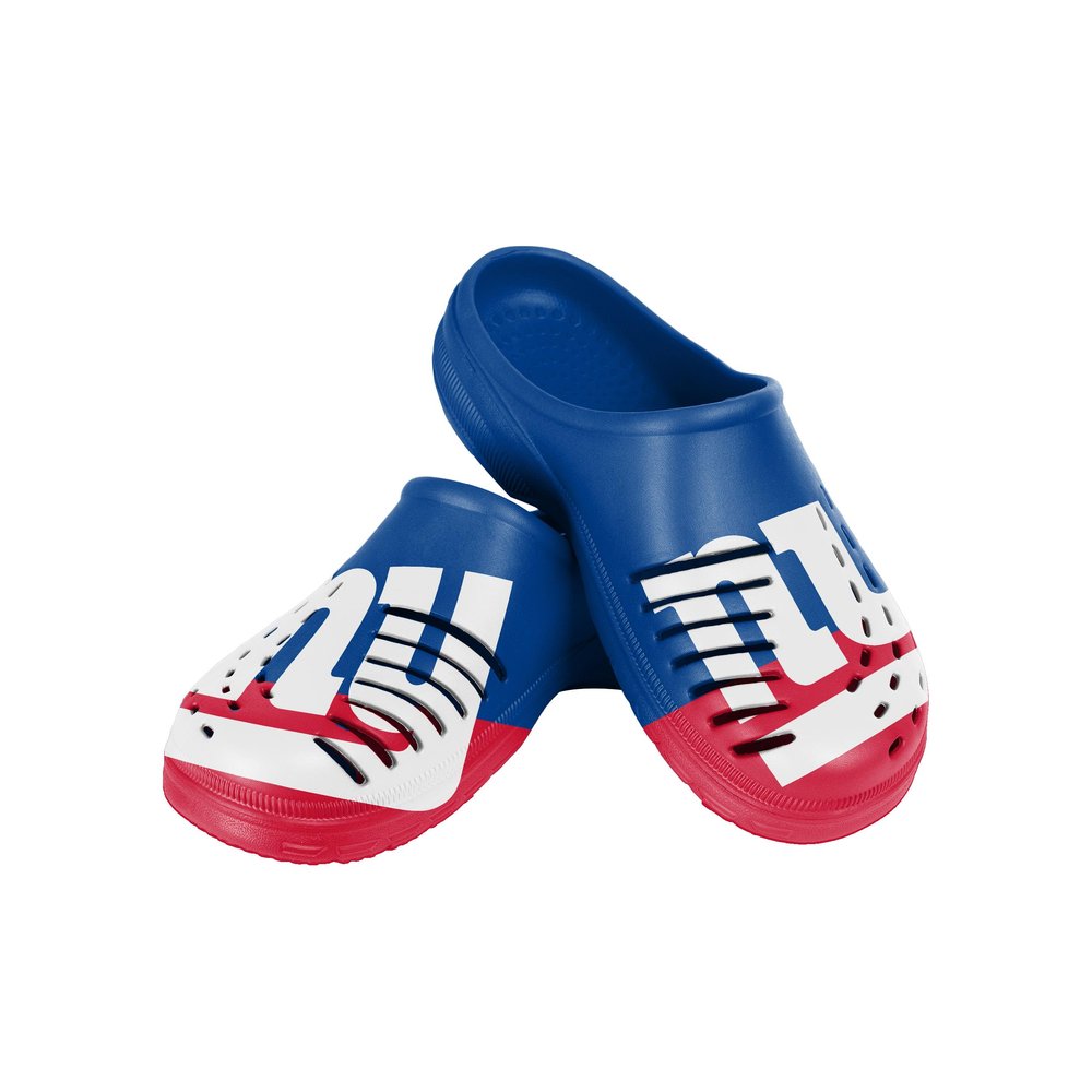 FOCO Men's NFL Colorblock Big Logo Clog, New York Giants, Small