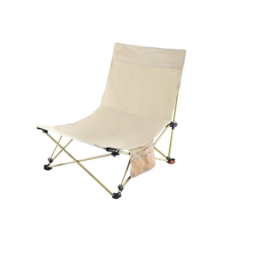 BINGLEI Folding Chairs for Outside Poratable Beach Chair Folding Moon Chair Adjustable Backrest Hiking Picnic Fit for Seat Camping Outdoor Lounge Chair New Portability,Quick Storage(Big Khaki)