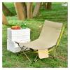 BINGLEI Folding Chairs for Outside Poratable Beach Chair Folding Moon Chair Adjustable Backrest Hiking Picnic Fit for Seat Camping Outdoor Lounge Chair New Portability,Quick Storage(Big Khaki) view 2