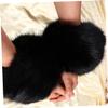 PACKOVE Goth Arm Warmers for Women Faux Fur Short Wrist Cuff Hand Warmer Elastic Band for Party Outfits view 3