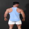 Jed North Pro Bodybuilding Workout Stringer Gym Tank Top Singlet Racerback,VintageWashedBlue,Small view 4