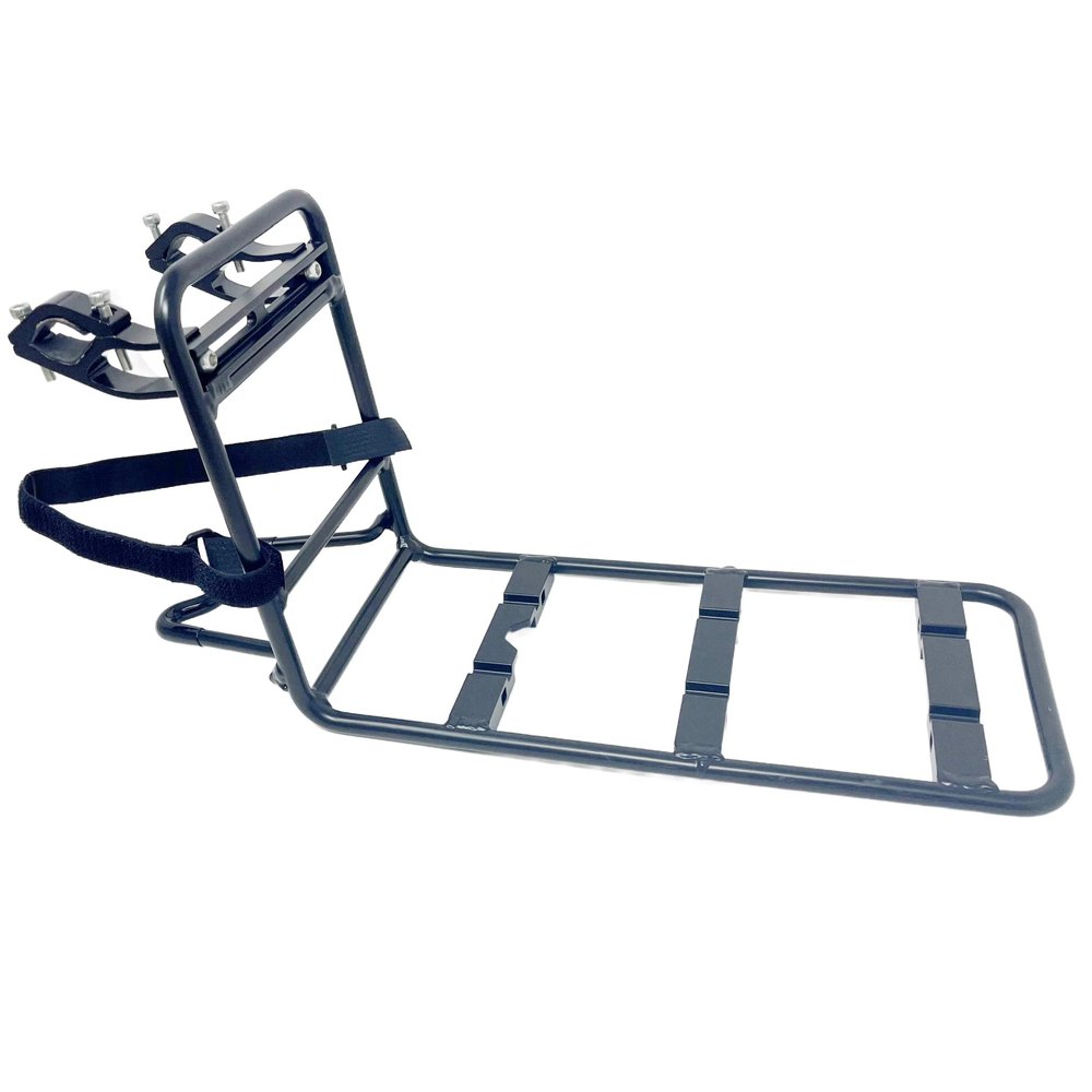 BiKASE Takeout Front Rack - MIK Compatible - Adjustable Bike Front Rack for Handlebars, Fits 22mm to 35mm, 25lb Capacity, Compatible with MIK Bags/Baskets
