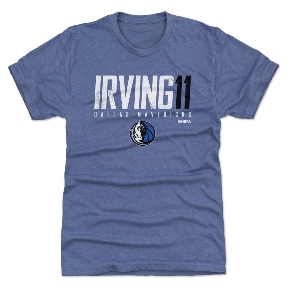 500 LEVEL Kyrie Irving Dallas Mavericks Men's Premium T-Shirt - Kyrie Irving Dallas Mavericks Elite WHT (Tri Royal, XXX-Large)