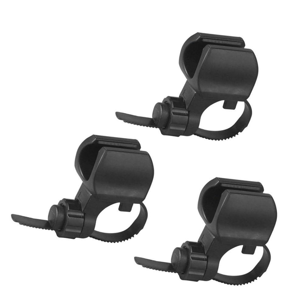 GANAZONO Easy Install Flashlight Holder 3pcs Adjustable Light Brackets for Cycling Hiking Camping Night Riding Safety