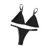 LSCZSLYH Swim Suits for Women Bikini,Black Mid-Waist Bikini Sets, Sexy Lace Up Swimwear Suits Thong String Bikini (Color : Black, Size : M) view 3