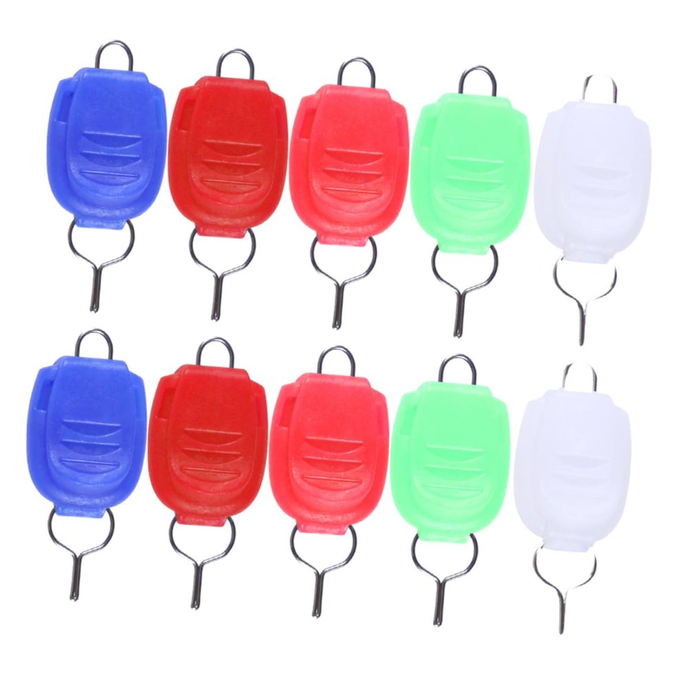 Parliky 25pcs Luminous Fishing Line Clips Colorful Fishing Wheel Stoppers for Locking Compact Accessories for Saltwater Freshwater Use