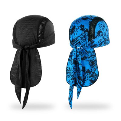 MELASA Do Rag Skull Cap Helmet Liner, Cooling Mesh Bandana Cap, Sweat Dew Rags Head Cover for Men Cycling Motorcycle Running