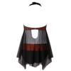 Bikini Sets for Women Swim Dress for Women with Swim Shorts Modest Mesh Flowy Floral Swimwear 2 Piece Tankini Swimsuits Halter Bathing Suit Orange view 4